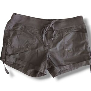 Gap Cargo Pull-On Stretch Ribbed Waistband Midrise 3" Green/Brown Shorts Size 6